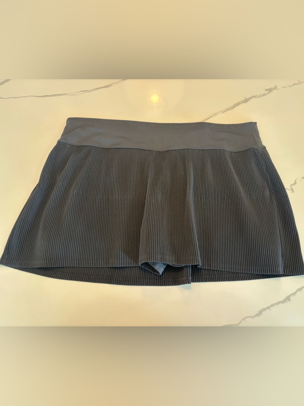 Pleated Mini Athletic Skort in black